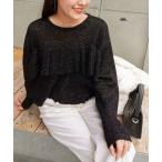 ニット セーター 2WAYラメモヘヤラッフルプルオーバー レディース