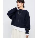 ニット セーター 「手洗い可能」ウォッシャブルヘアリーショート丈プルオーバー レディース