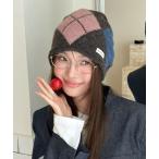 ニット帽 ニットキャップ ダイヤモンドチェックニット帽 レディース