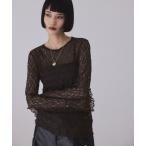 ショッピングレース tシャツ フレアスリーブレーストップス レディース