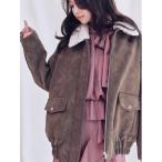 ショッピングブルゾン ブルゾン アウター マルチファブリックボアカラーブルゾン レディース