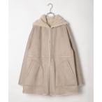 ムートンコート ボアコート リバーシブルムートンボアポンチョコート　601535 レディース