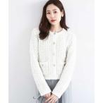 ショッピングツイード カーディガン ツイードニットジャケット/洗える レディース