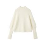 ニット セーター フォルムスリーブパールデザインニット レディース