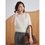 ニット セーター シアーケーブルアンサンブル半袖プルオーバー レディース
