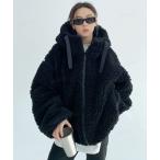 ショッピング韓国 ブルゾン アウター 韓国ファッション バックロゴボアパーカーブルゾン レディース メンズ