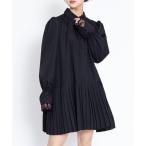 シャツワンピース プリーツヘムシャツワンピース