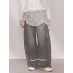 ショッピングリボン ジーンズ デニム デニムパンツ バレルレッグリボンデニムパンツ レディース