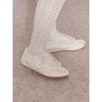 スニーカー お花いっぱいフラットスニーカー レディース