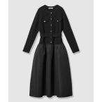 ショッピングマキシ ワンピース グログランコンビベルト付き ワンピース