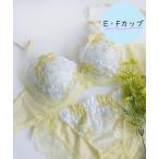 ショッピングブラジャー ショーツ セット ブラジャー ショーツセット 「EFサイズ」待望のEFサイズ！華やか小花刺繍！胸元のリボンが可愛いデザイン