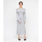 ショッピングパーティ ワンピース オフショルウエストレースニットマーメイドワンピース