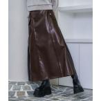 ショッピングレザー スカート フェイクレザーサイドジップナロースカート(HARE)