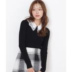 ニット セーター レース衿レイヤードニット レディース