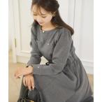 ショッピングリボン ワンピース ウエストリボン ダンボールニット クラシカル ワンピース le reve vaniller