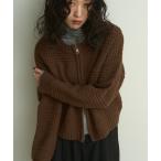 カーディガン Pattern knit double-zip cardigan / パターン編みダブルジップニットカーディガン レディース