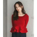 ショッピングドゥ ニット セーター 2025秋冬新作 ペプラムボリューム袖ニット レディース