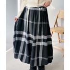 スカートチェック柄バルーンスカート