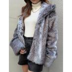 コート アウター ニュアンスカラーファーコート レディース