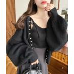 [moment+] вязаный ансамбль M черный женский 