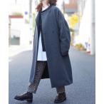 ノーカラーコート コート パイルモッサコート レディース