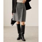 スカート ラメカルゼラップ風金ボタンミニスカート