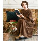 ワンピース コーデュロイオパールプリントシャツワンピース