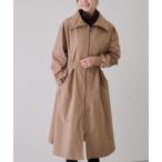 コート アウター ウエスト切替ジップアップロングコート レディース