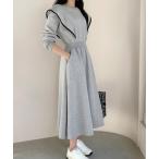 ワンピース ショルダーフリルスウェットワンピース