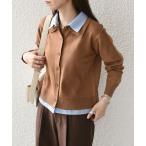 カーディガン SHIPS Colors:シャツ レイヤードライク カーディガン レディース