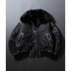 ショッピングファー ミリタリージャケット モッズコート Nylon B-15 Flight Jacket/衿ファー脱着 オーバーサイズ ダブルジップ ナイロン ヴィンテー