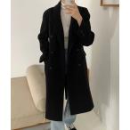 コート チェスターコート ダブルボタンロングチェスターコート レディース
