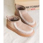 ショッピングMINNETONKA 「Minnetonka」 ショートブーツ 7 グレイッシュベージュ レディース