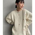 ショッピングケーブル ニット セーター 「NOIR FABRIK/ヌワールファブリック」 ハート刺繍 ケーブルニットプルオーバー レディース