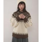 ニット セーター glitter nordic pattern knit / グリッターノルディック柄ニット レディース