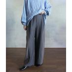 スラックス パンツ カーブコンビワイドパンツ レディース