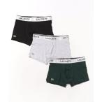 ボクサーパンツ 「LACOSTE」ブランドネームロゴジャカード3パックストレッチコットントランクショーツセット