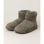 「UGG」 ムートンブーツ US8 グレー レディース