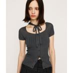 ショッピングニットタイ 「SLY」 半袖ニット FREE グレー レディース