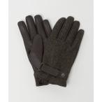 ショッピング手袋 手袋 MOON ムーン ヘリンボーン×レザー グローブ -タッチパネル対応- メンズ