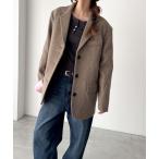 ジャケット テーラードジャケット El mar　チェックウールジャケット レディース