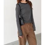 ショッピングボーダー tシャツ SLEEK　細ボーダーロングTシャツ レディース