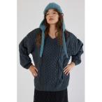 ニット セーター Vネックモールニットトップス レディース