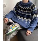 ショッピングノルディック セーター ニット オーバーサイズノルディックニット メンズ レディース