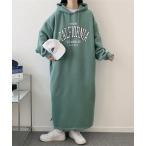ショッピングワンピ ワンピース カレッジロゴルーズパーカーワンピ