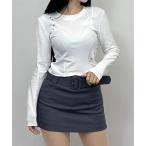 ショッピングスタッズ tシャツ 4COLOR/スタッズアクセントアシンメトリートップス レディース