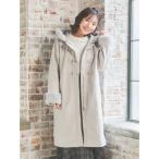 ショッピングダッフル ダッフルコート コート 「大きいサイズ」ビット付きフェイクファーロングコート レディース