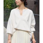 ニット セーター 予約「抜け感」キーネッククッションニット レディース