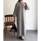 ワンピース 襟付ニットワンピース