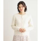 カーディガン 「人気デザイン！アルパカ混／ビジュー付き」ニットカーディガン レディース